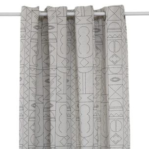 Rideau "Malakite" jacquard noir & blanc 140x260cm