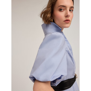 Motivi - Vestido camisero de popelina - Light - blue