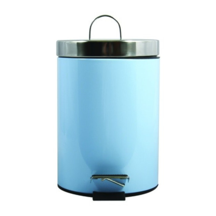 Poubelle à pédale Inox 3L Bleu Pastel MSV