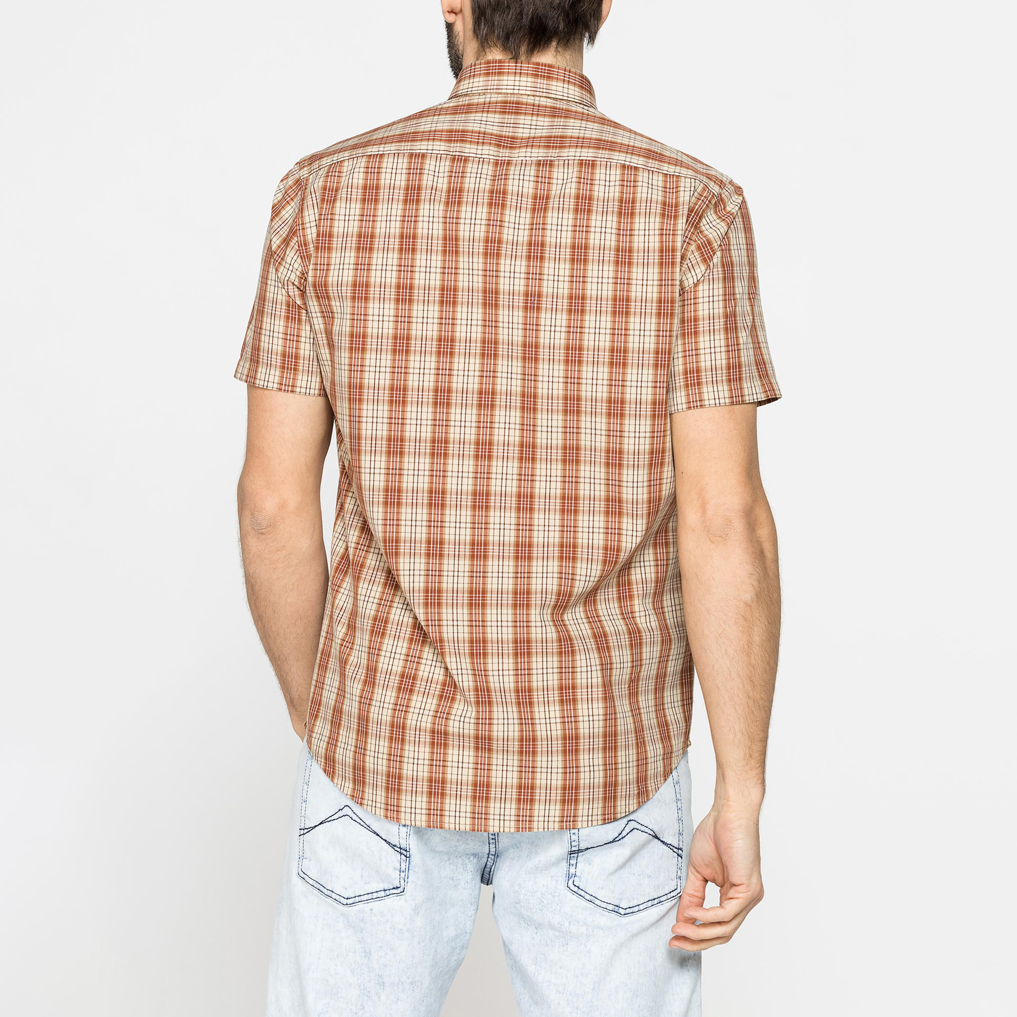 CAMICIA A MANICA CORTA IN COTONE CON FANTASIA