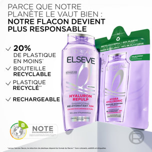 Lot de 6 - L'Oréal Paris Elseve Hyaluron Repulp Eco-recharge Shampooing Ré-Hydratant 72H 250ml