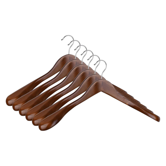 Set de perchas de madera para trajes - Antideslizante - Robusta con metal duradero - Ganchos giratorios