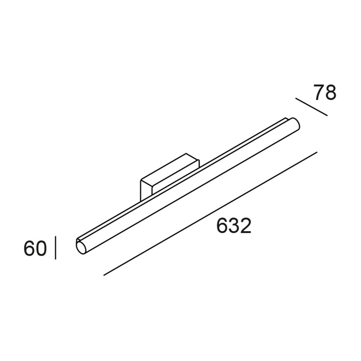 LEDS C4 Baño IP44 Toilet Slim 632mm LED 25 Blanco cálido - 3000K ON-OFF Cromo 1777lm