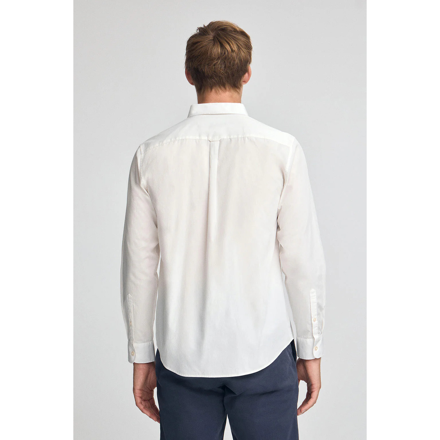 Camicia ecrù in popeline regular fit con logo Rigby Go