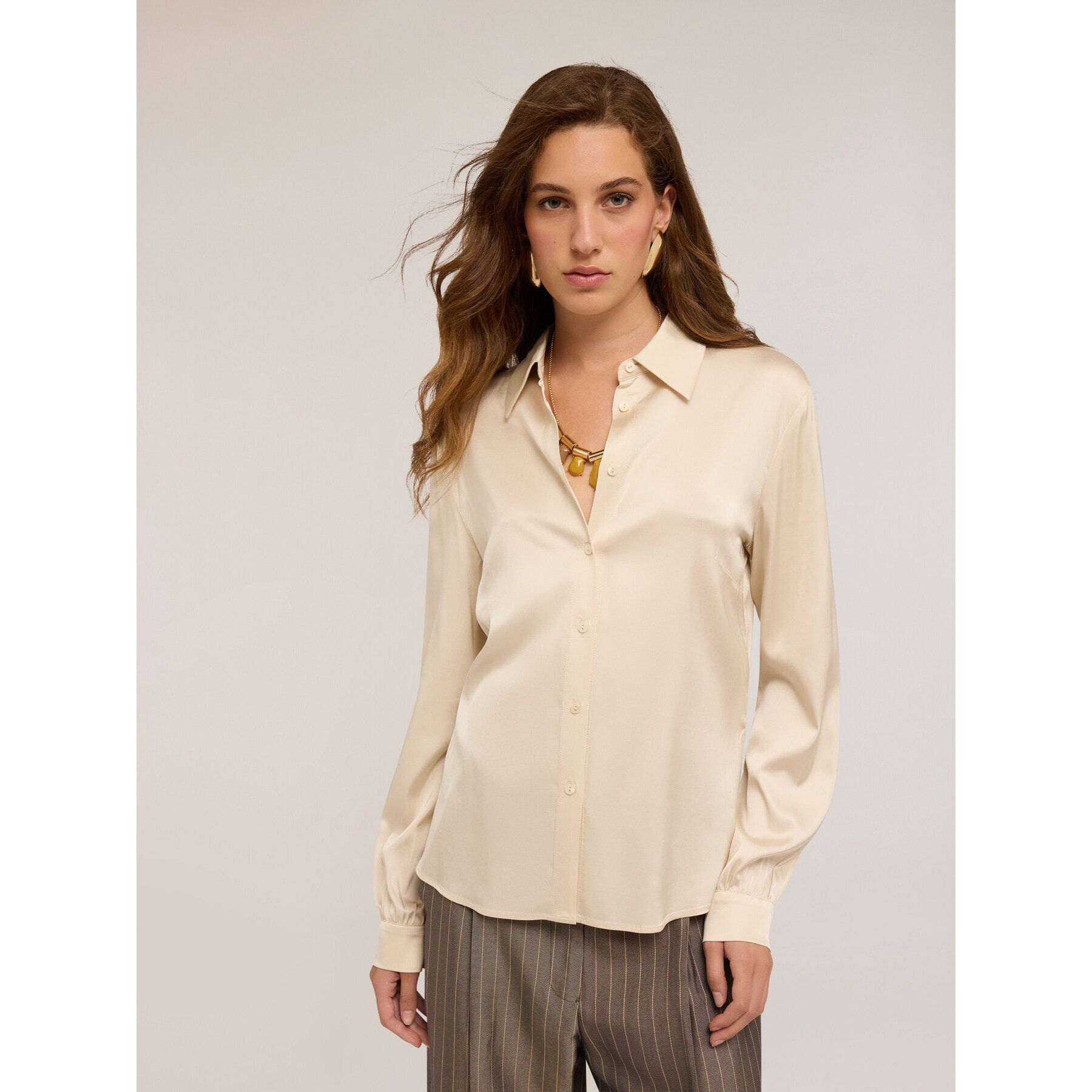 Motivi - Camisa de satén - Beige