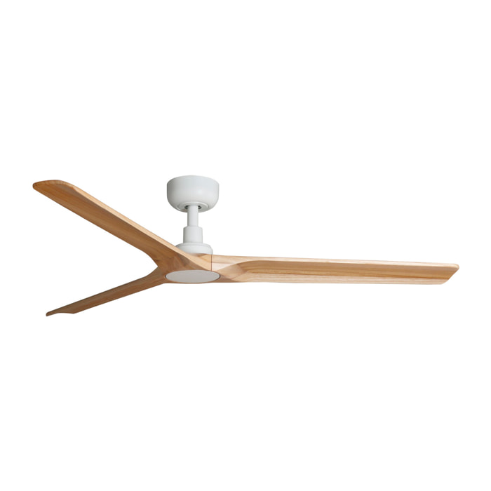 HEYWOOD M Ventilador blanco/madera clara DC