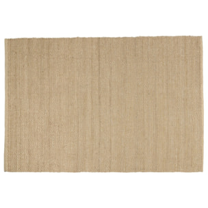 QUENTIN - Tapis rectangulaire 160x230cm en jute et coton beige