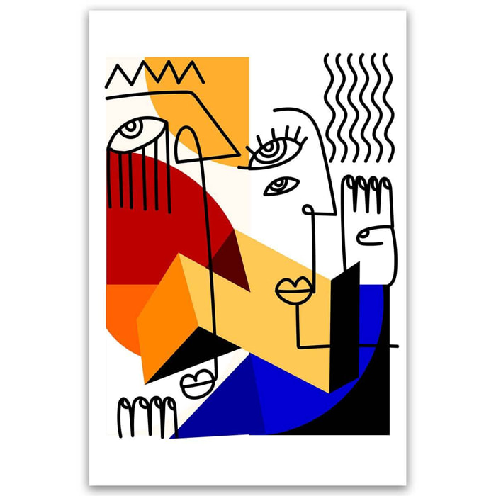 Tableau visage abstrait moderne coloré Toile imprimée