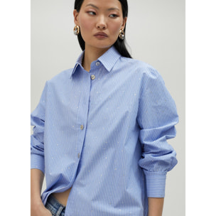 Camicia a righe con strass