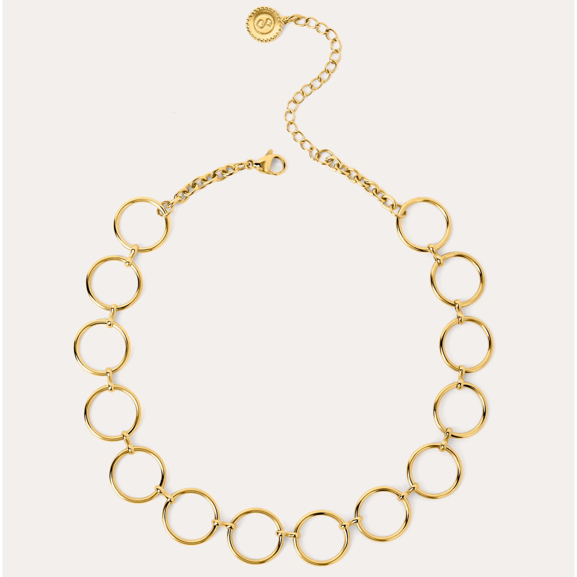 Collana Choker Circles & Circles in Acciaio Placcato Oro