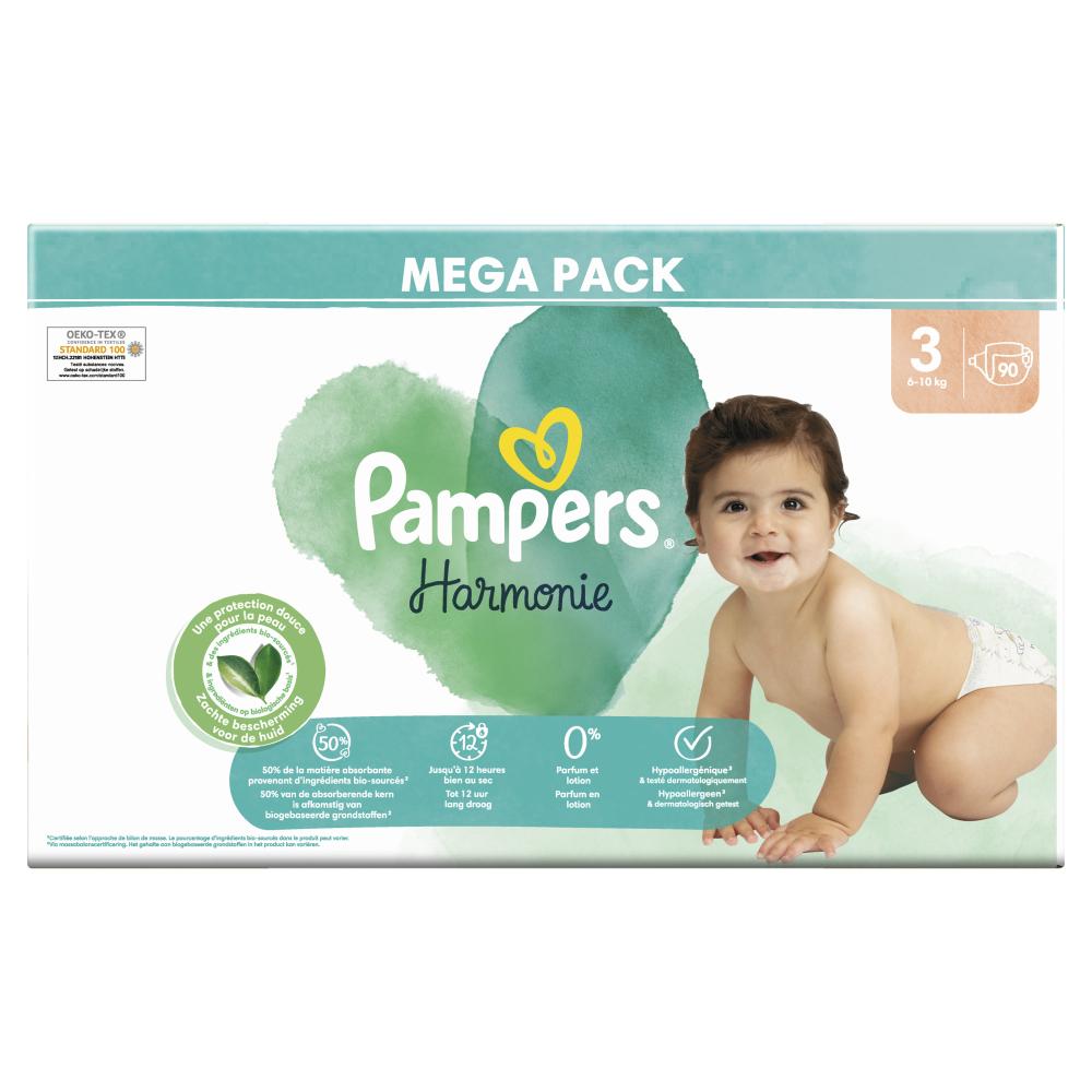 90 Couches Harmonie Taille 3, 6kg - 10kg, Pampers