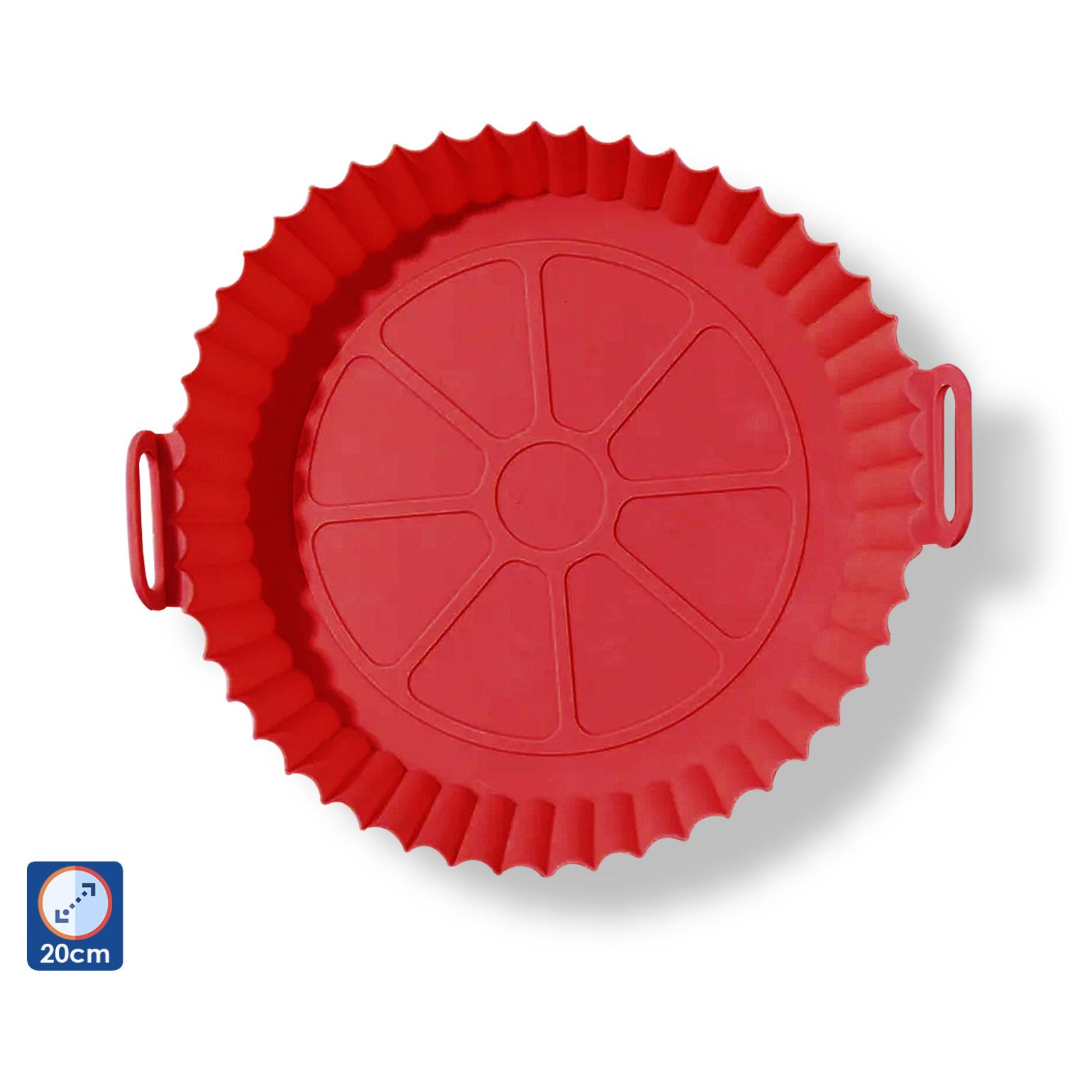 Stampo in silicone con speciali manici per friggitrice ad aria. 20x17x5 cm. Commestibile.