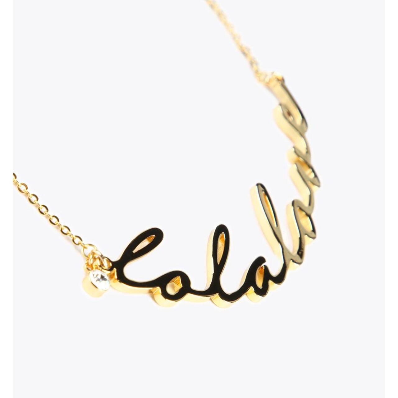 Collana essenziale con catena d'amore scritta a mano da Lola