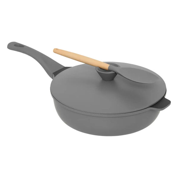 Sauteuse D28cm en fonte d aluminium gris