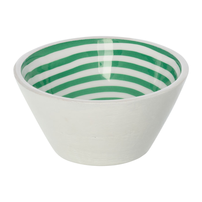 J-Line Bol - bois - vert/blanc - medium - 6 pièces