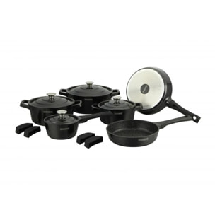 Batterie de cuisine 14 pièces Noir Royalty Line RLOS1014-BLK