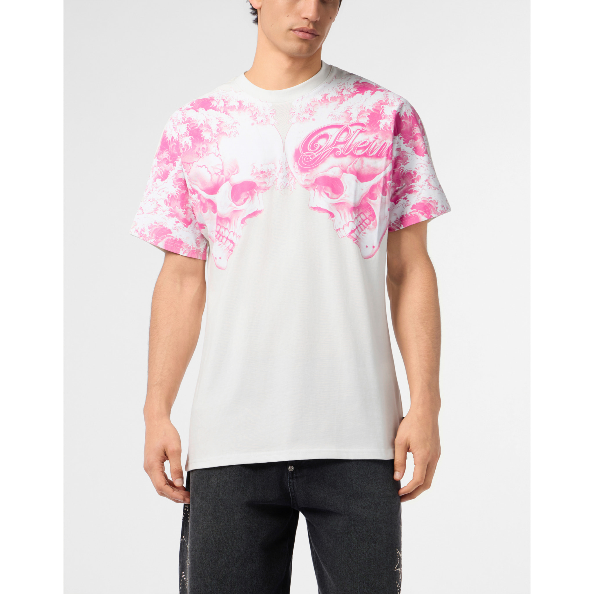 PHILIPP PLEIN Camiseta de cuello redondo y manga corta SKULL