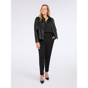 Fiorella Rubino - Chaqueta biker con diseño acolchado en rombos - Negro