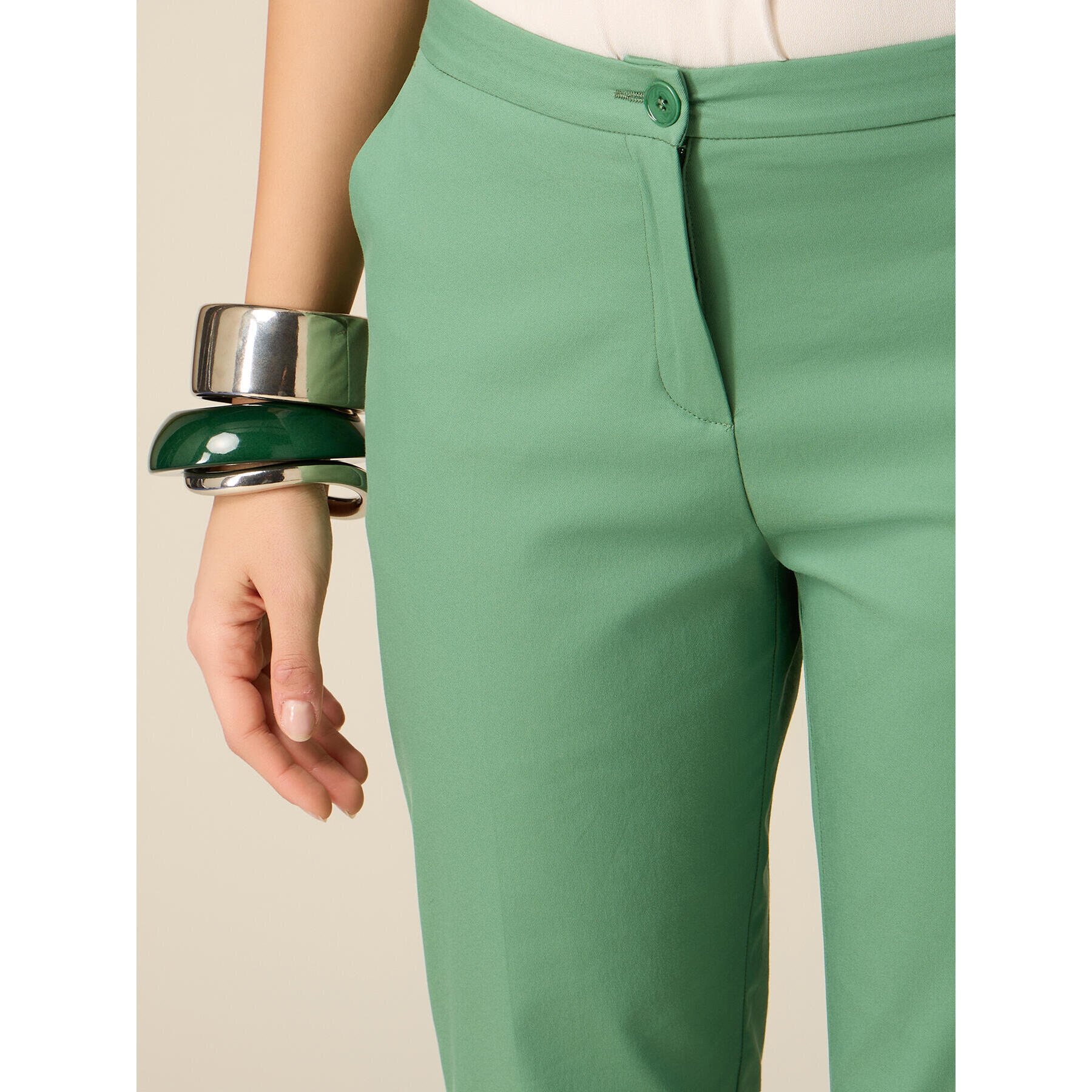 Oltre - Pantalones chinos de algodón - Verde