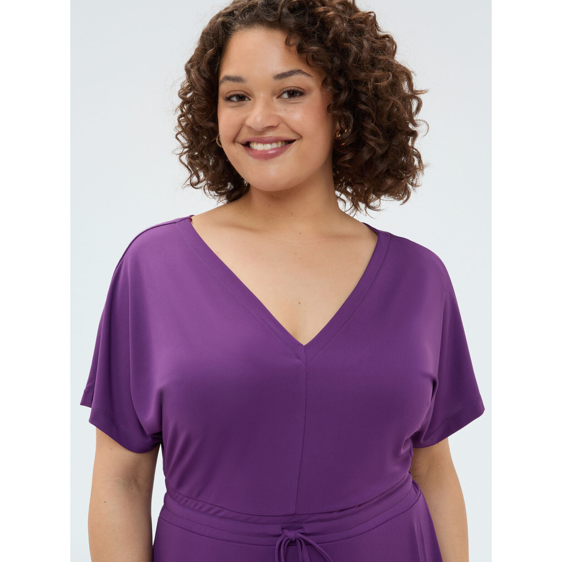 Fiorella Rubino - Vestito Pretty in jersey con coulisse in vita - Viola