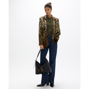 Blazer con stampa leopardata sfumata