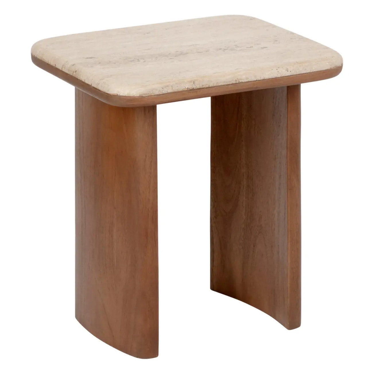 Lot de 2 tables basses Jivan Travertin bois L60/38cm