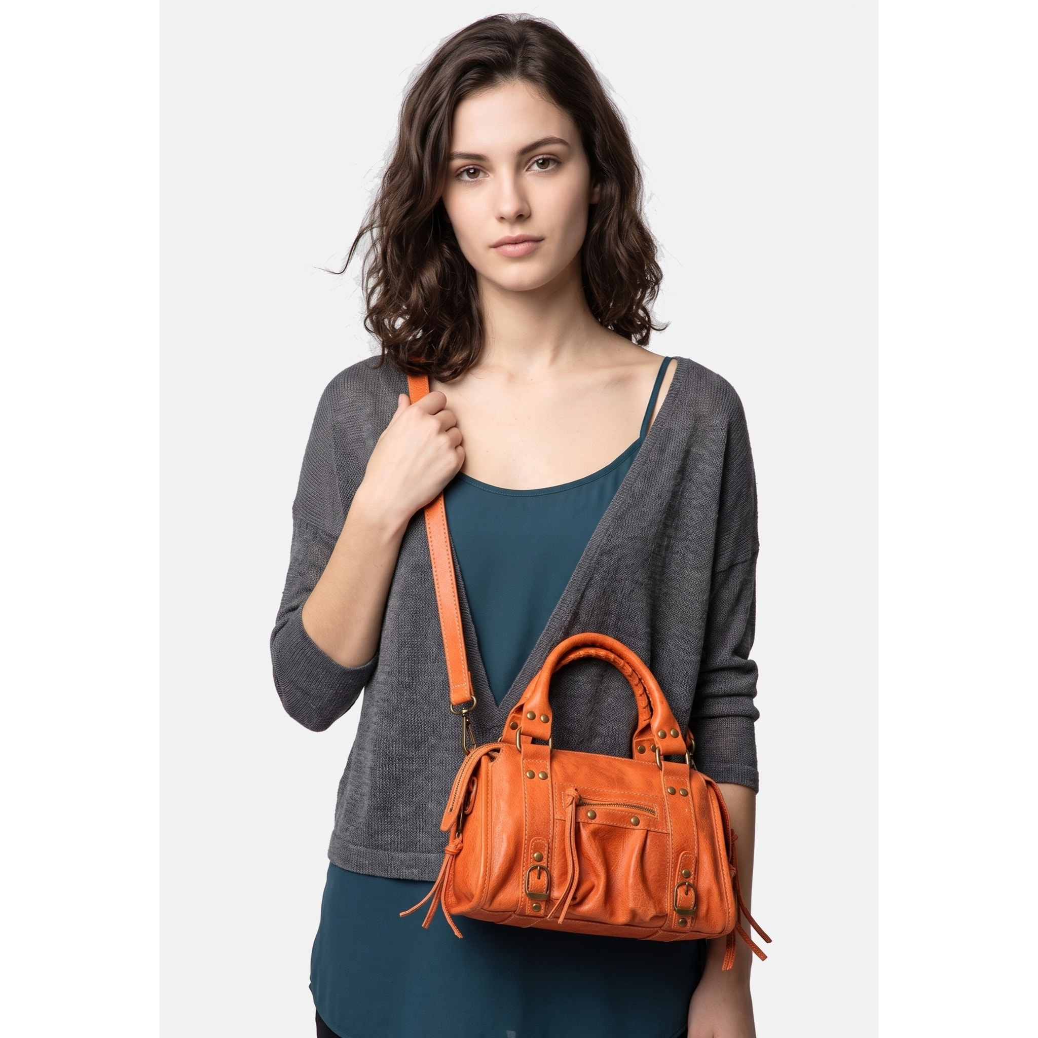 Borsa a spalla da donna - Modello Erisia - Vera pelle - 25.0 x 15.0 x 10.0 cm
