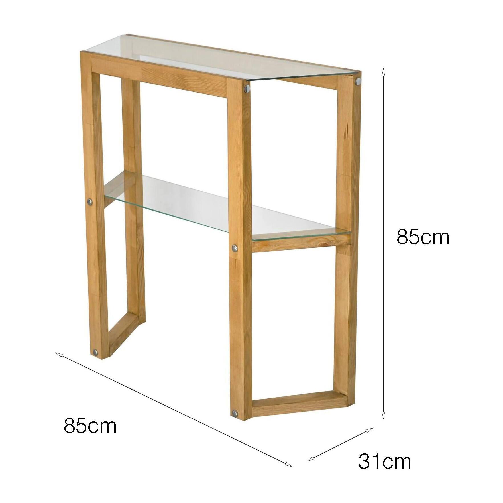 Consolle Dlobotk, Tavolo multiuso, Mobiletto d'appoggio, Scrivania da corridoio, 85x31h85 cm, Quercia