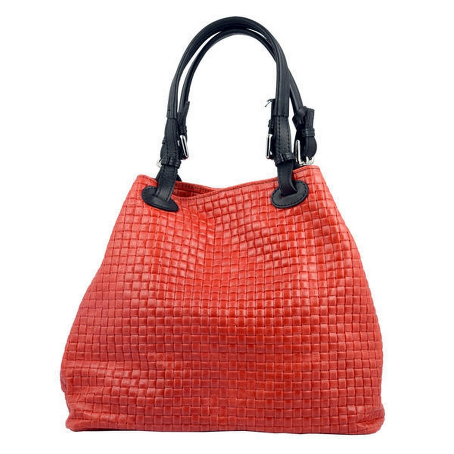 Borse Donna colore Rosso-in pelle Made in Italy 31x29xx32cm