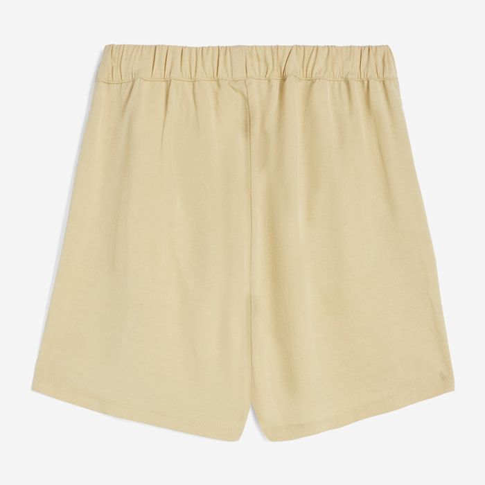 Pantaloni short da donna in lino viscosa con gamba ampia
