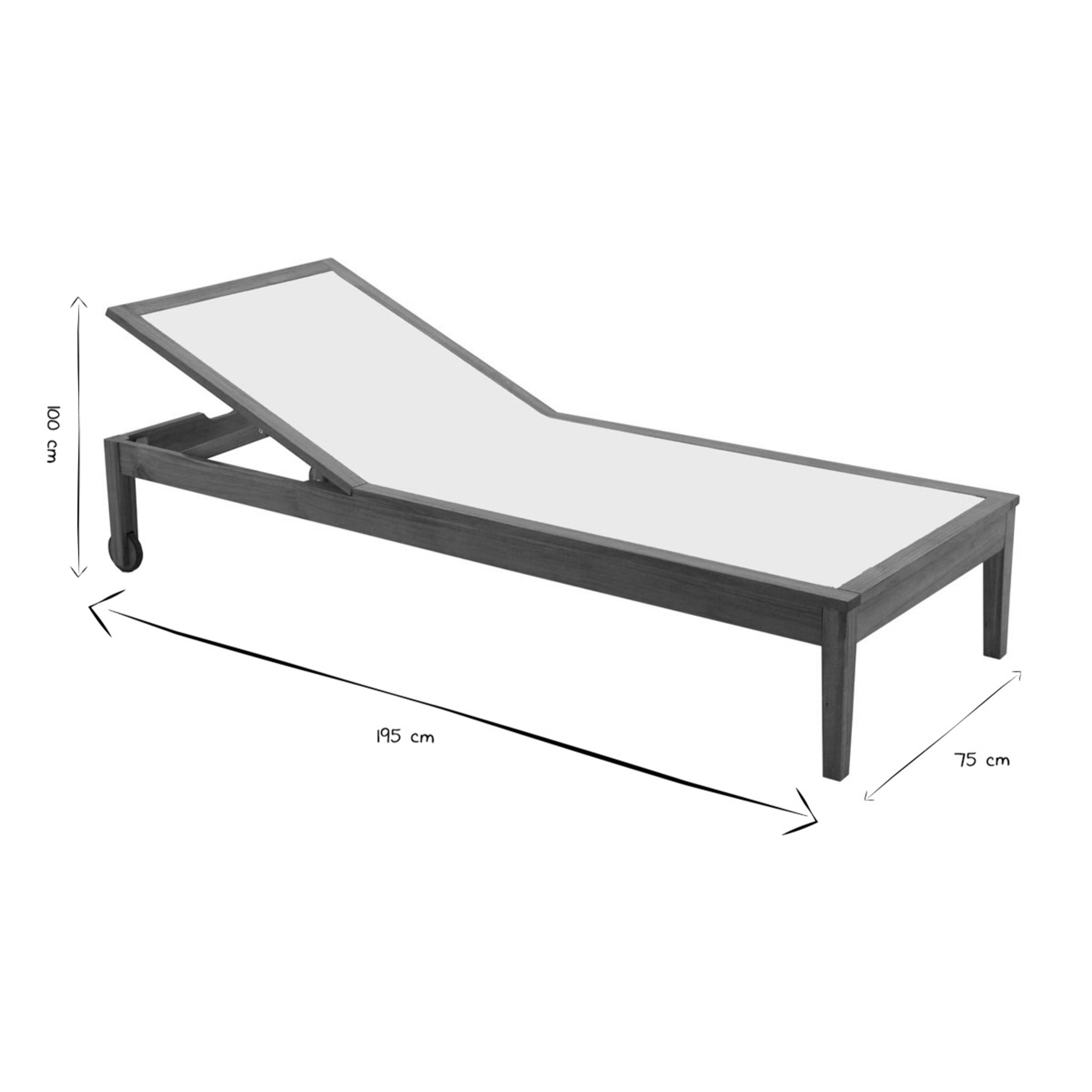 Bain de soleil blanc et bois massif NAVEEN