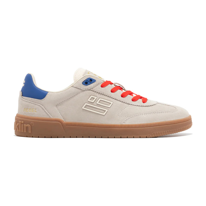 Zapatillas Bajas Piel de  Serraje Rebel Basic Flag Grises D.Franklin