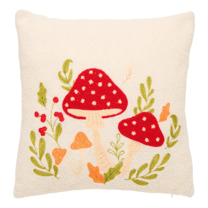 Coussin Automne carré 45x45cm blanc