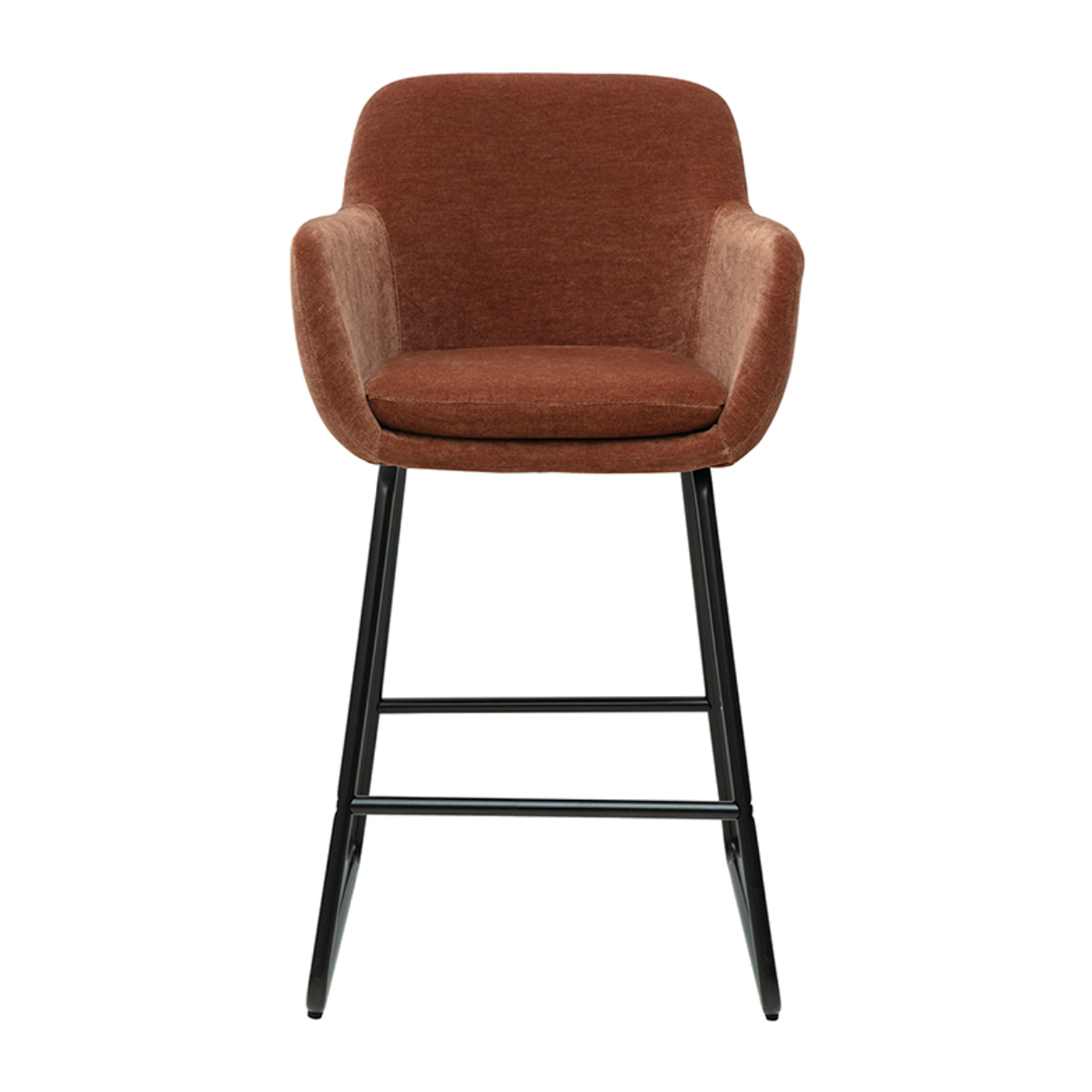 Tabourets de bar en tissu effet velours terre brûlée H65 cm (lot de 2) AMIKA