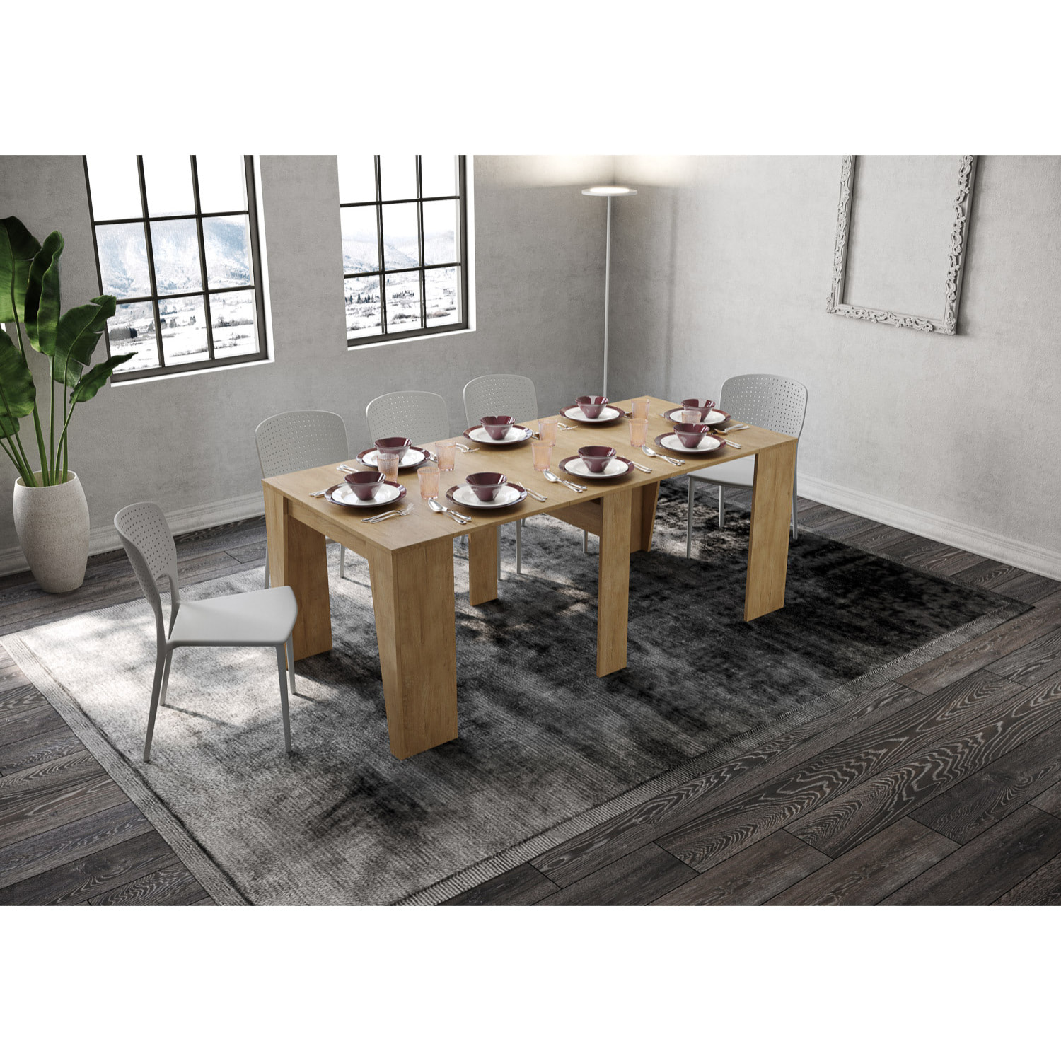 Consolle allungabile 90x48/308 cm Anvar Quercia Natura