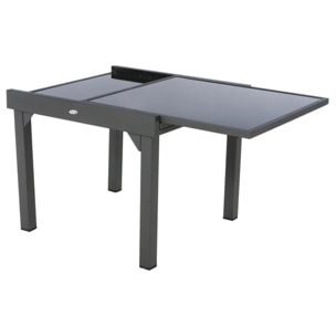 Table de jardin extensible "Piazza" anthracite & graphite 8 places en aluminium traité époxy