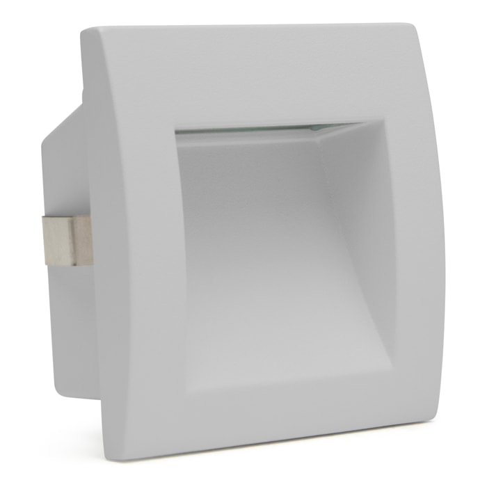 Forlight - Empotrable de pared Zilo Aluminio, Cristal Gris, Transparente