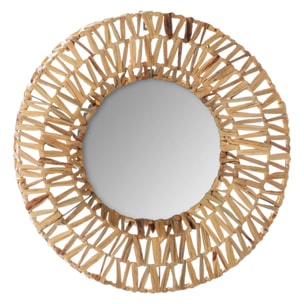 Miroir tressé fibre naturelle D45cm
