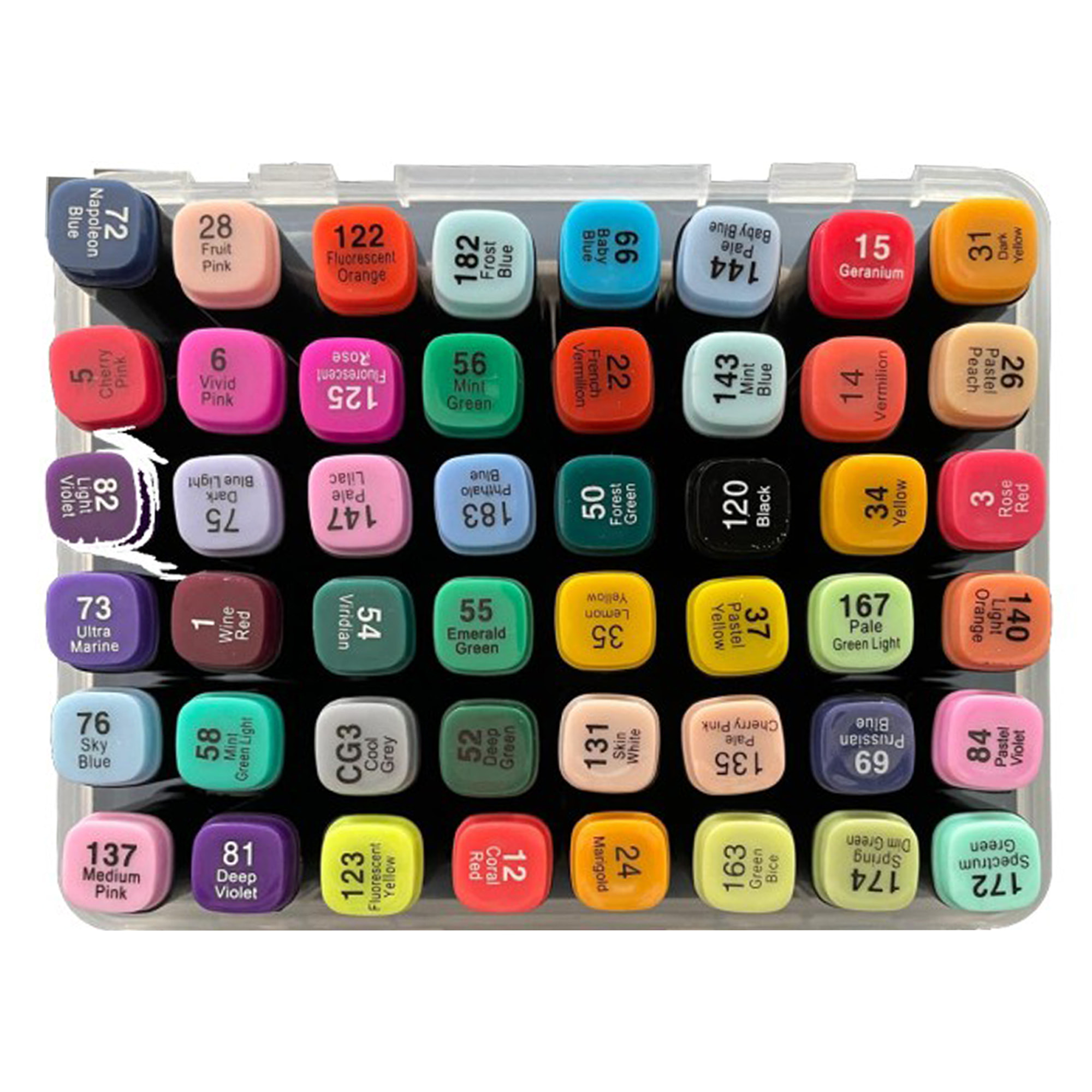 Well home set de rotuladores duo de 48 piezas en caja con asa