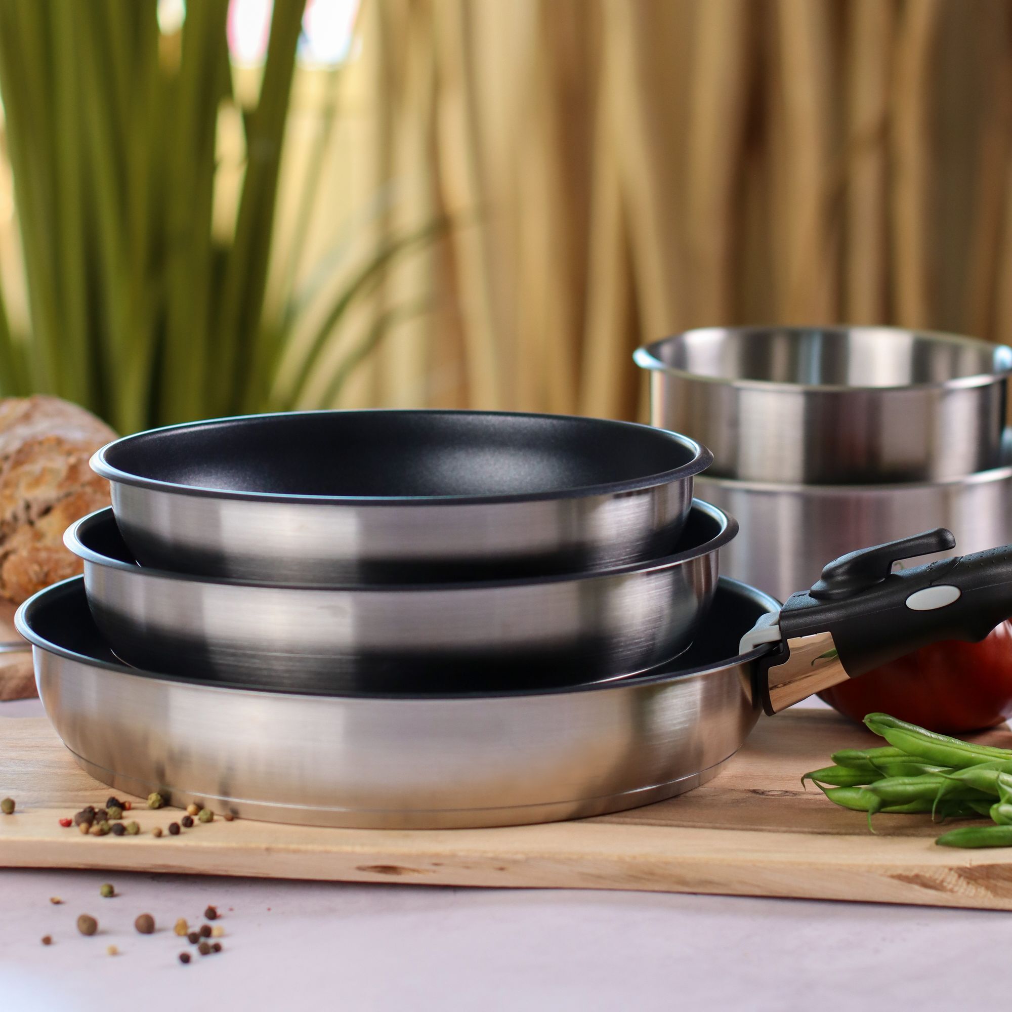 Batterie de cuisine 6 pièces en inox - tous feux IRIS