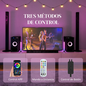 Conjunto de Lámparas de Mesa Inteligente Lámparas de Mesa LED con Control Remoto App Bluetooth Sincronización con Música y Temporizador para Salón Sala de Juegos Dormitorio Blanco