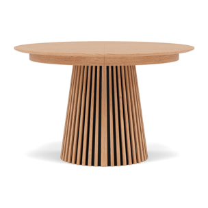 Freya - table à manger ronde extensible - effet bois - 4 à 8 personnes - Bois