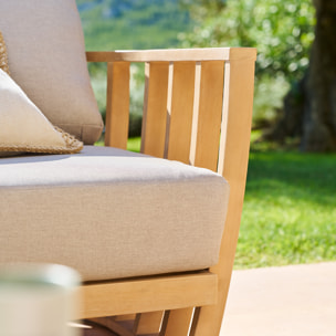 Salon de jardin "Lemindo" 5 places en polyester et eucalyptus