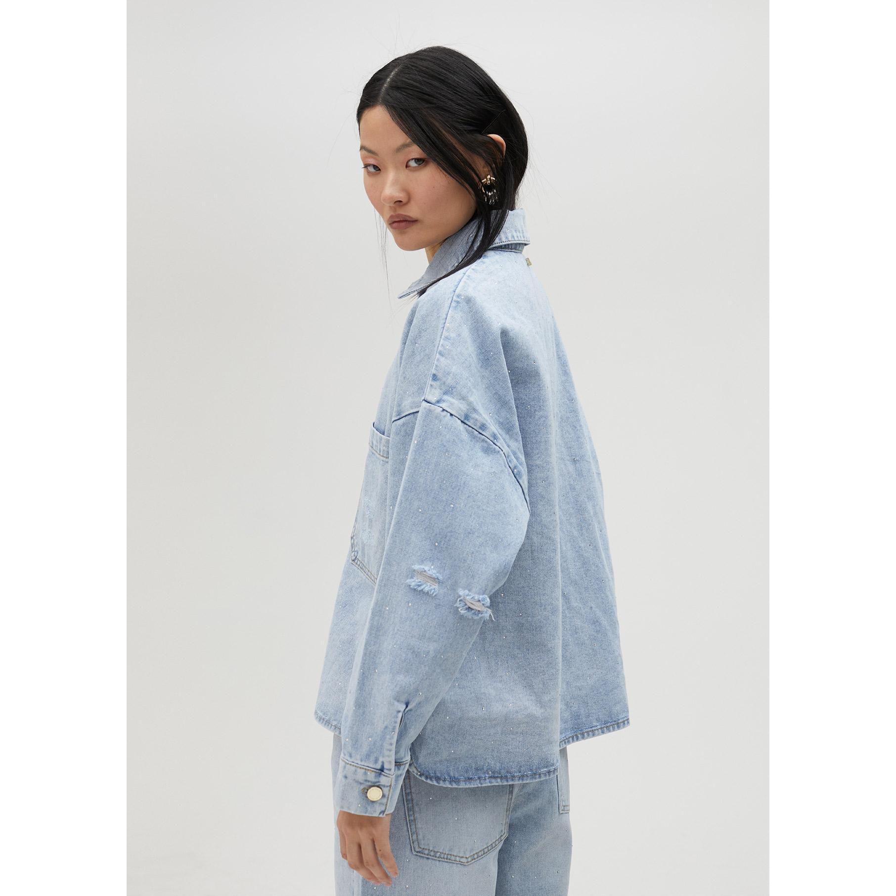 Giacca denim con strass