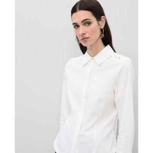 Camicia in popeline con borchie
