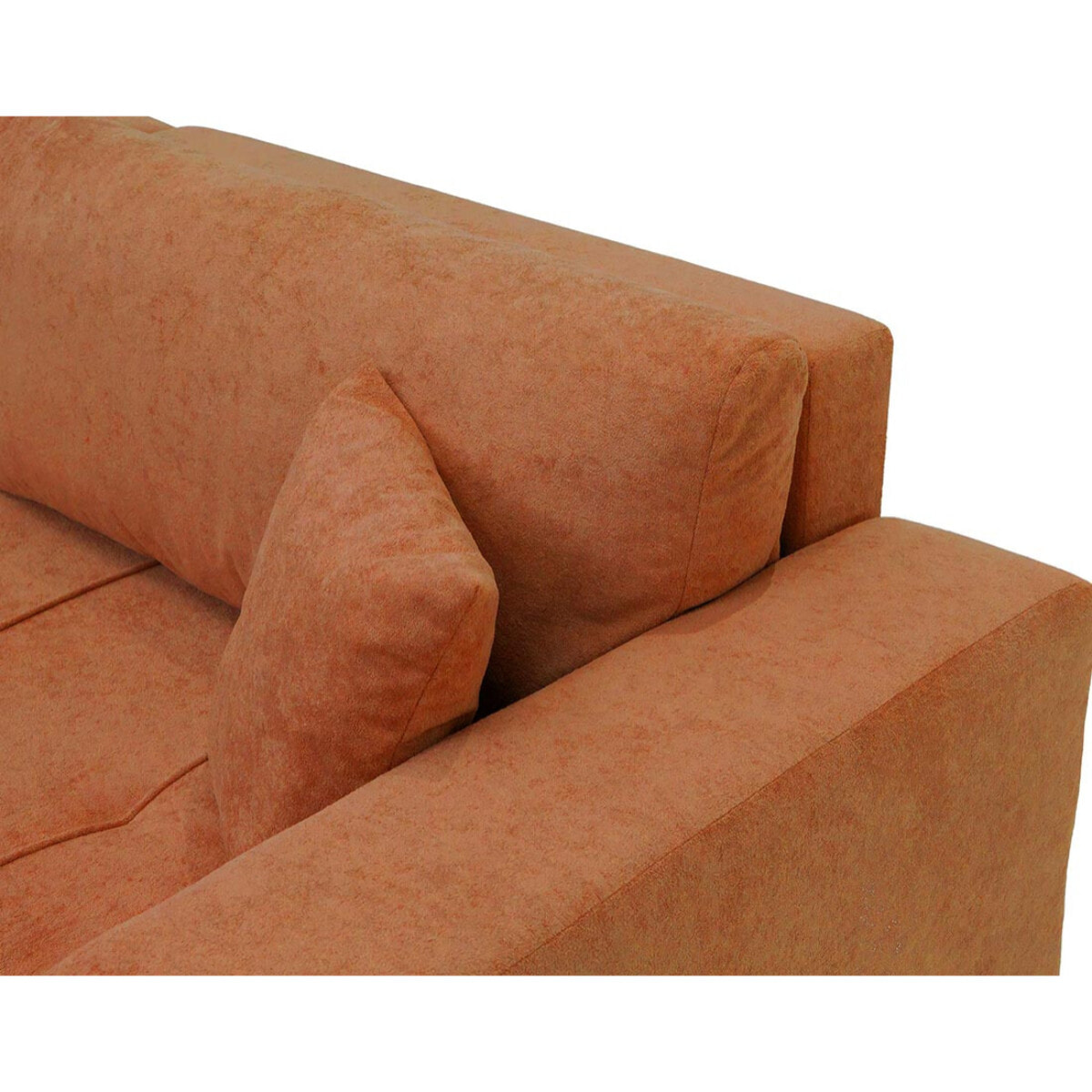 Nicole - Canapé d'angle réversible 5 places convertible avec coffre en tissu - Rouille
