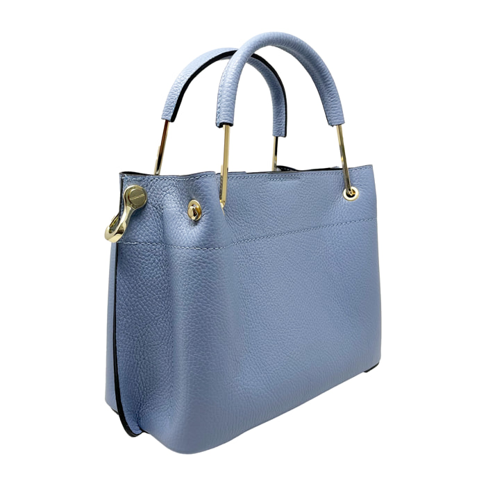 Chicca Borse - Borsa a Mano Donna in Vera Pelle - Colore Carta Zucchero