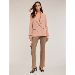 Motivi - Pantaloni bootleg in drill - Beige