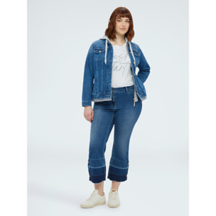 Fiorella Rubino - Jeans Kick Flare con bajo deshilachado - Azul