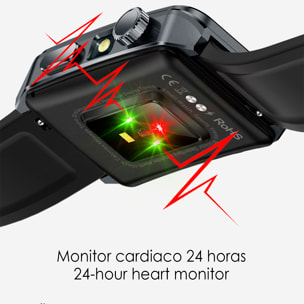 Smartwatch TK73, Chiamate Bluetooth con funzioni avanzate di salute: misurazione dei lipidi e dell'acido urico, temperatura corporea, micro esame fisico e torcia multifunzione integrata.